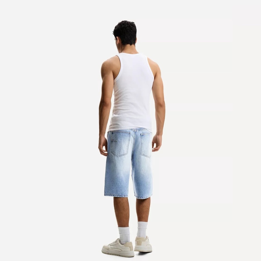 Bershka Light Blue Denim Baggy Bermuda Shorts 31 - Picture 2 of 10